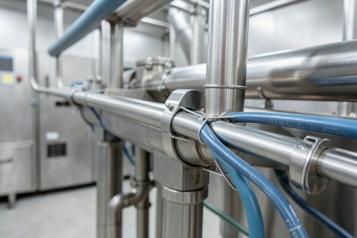 RVS kabelbinders op machines in de voedingsindustrie